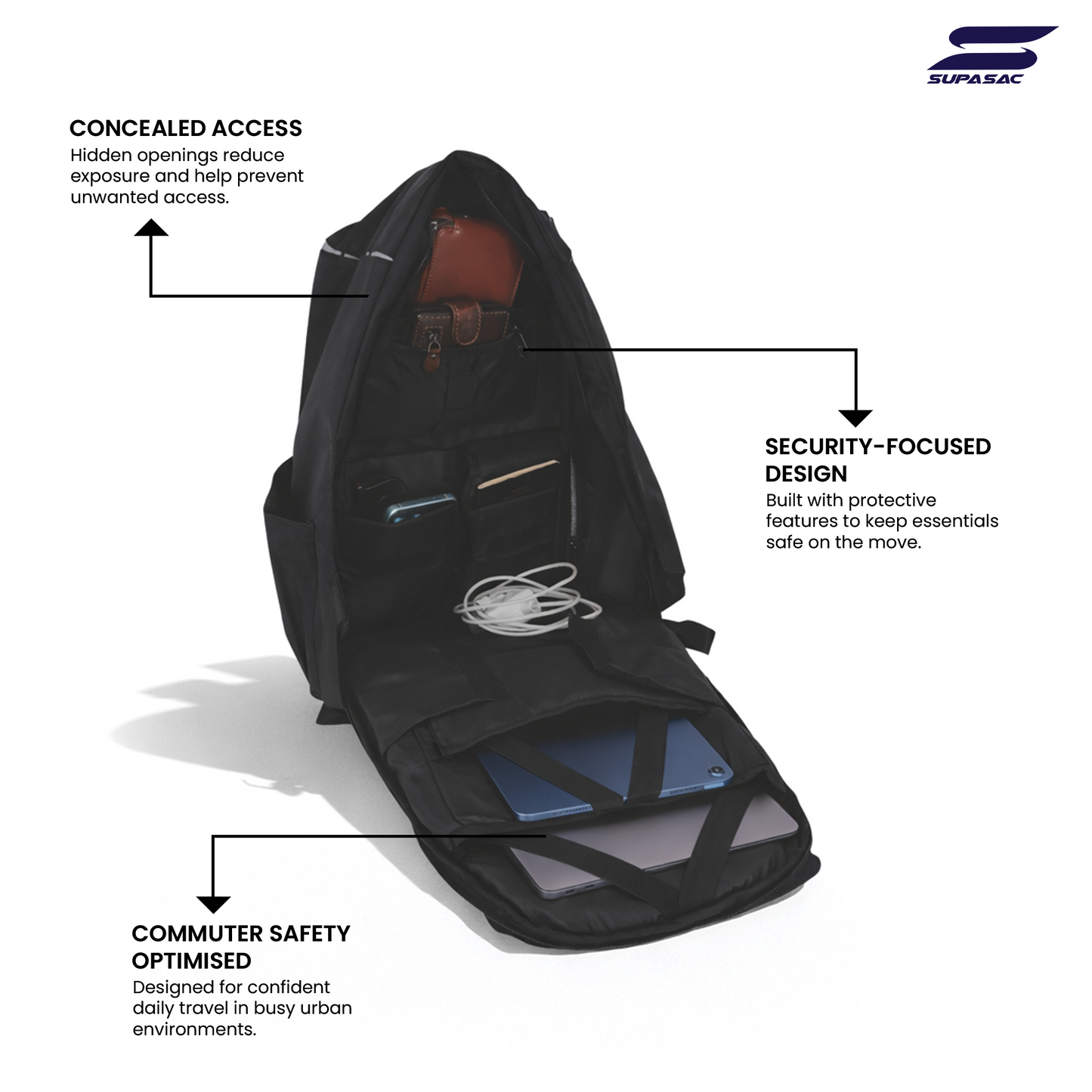 Supasac ANTI-THEFT Professional Laptop Backpack